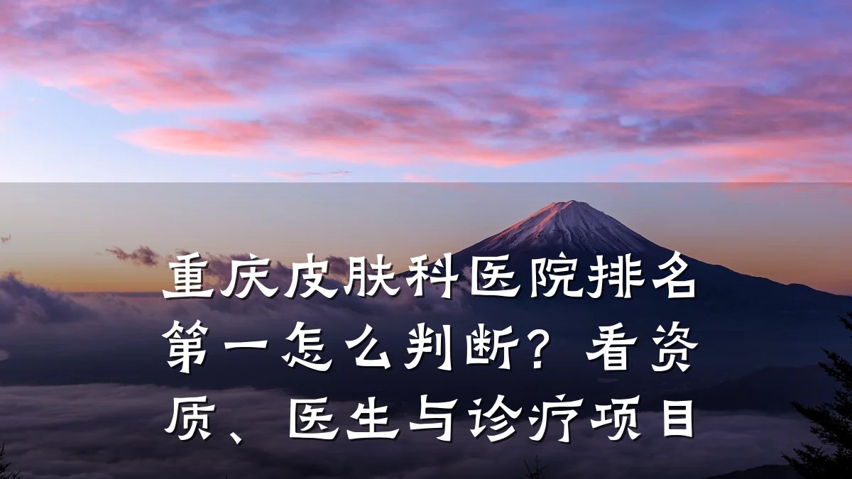 重庆皮肤科医院排名第一怎么判断?看资质、医生与诊疗项目