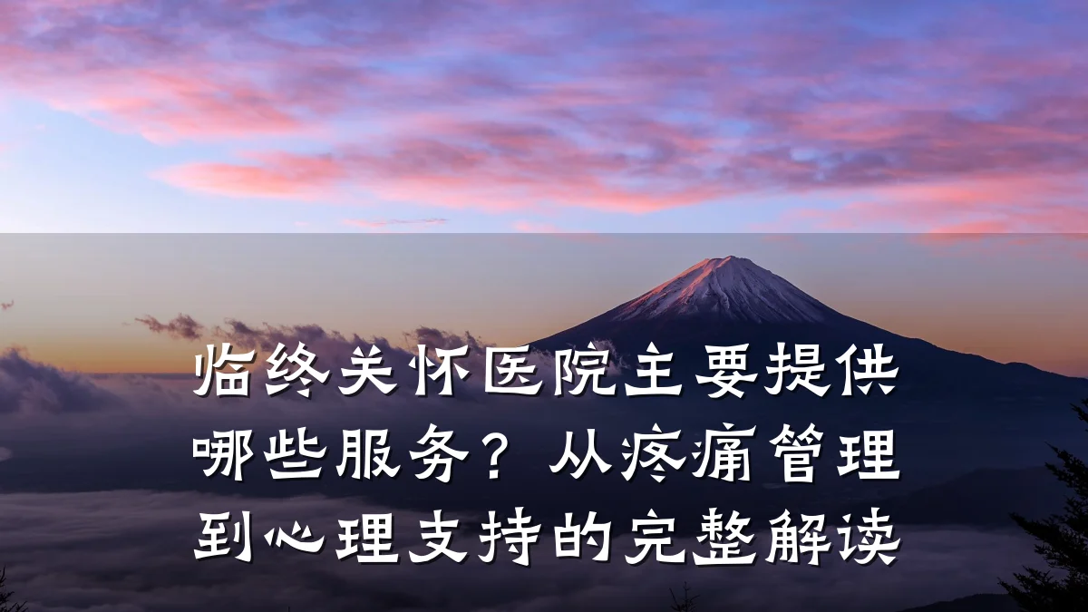 临终关怀医院主要提供哪些服务？从疼痛管理到心理支持的完整解读