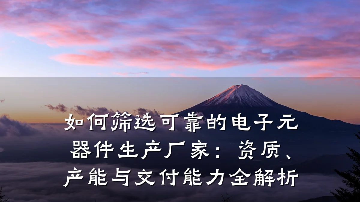 如何筛选可靠的电子元器件生产厂家:资质、产能与交付能力全解析