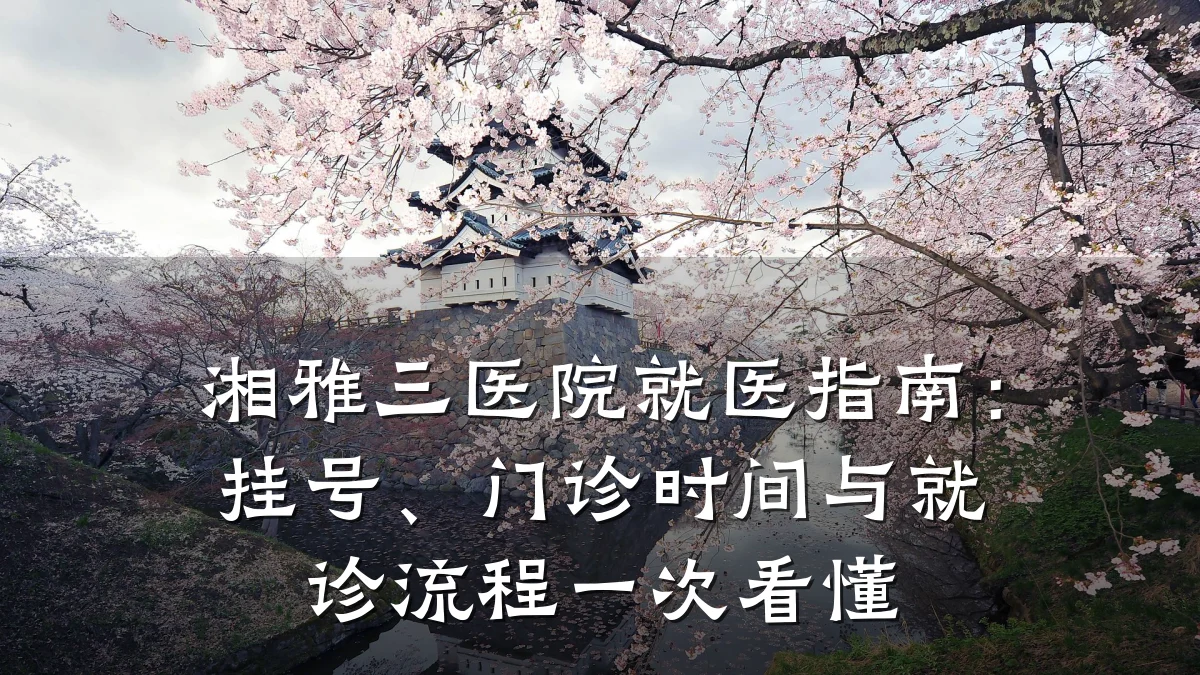 湘雅三医院就医指南:挂号、门诊时间与就诊流程一次看懂