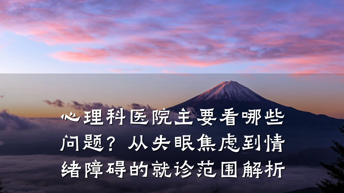 心理科医院主要看哪些问题?从失眠焦虑到情绪障碍的就诊范围解析