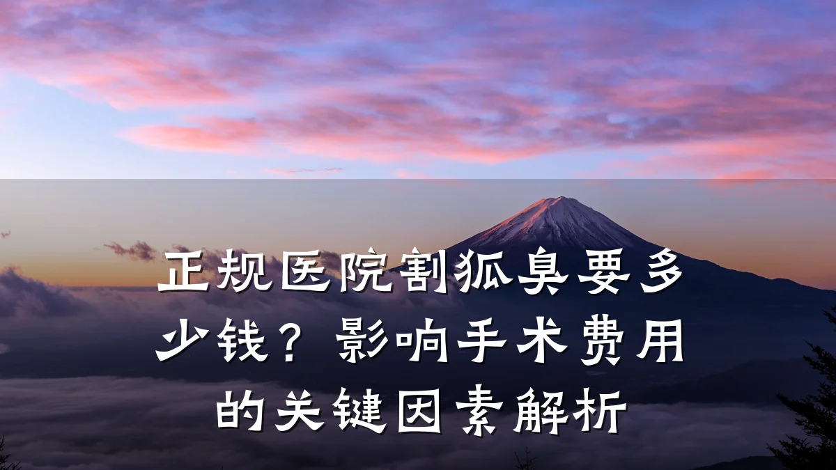 正规医院割狐臭要多少钱?影响手术费用的关键因素解析