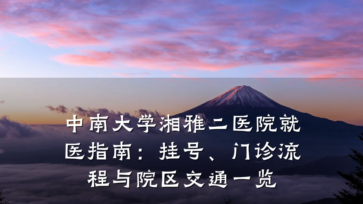 中南大学湘雅二医院就医指南：挂号、门诊流程与院区交通一览