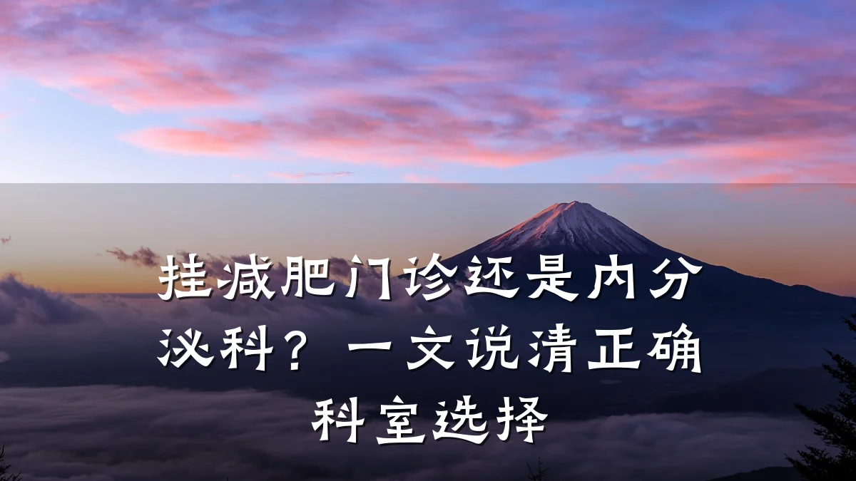 挂减肥门诊还是内分泌科？一文说清正确科室选择