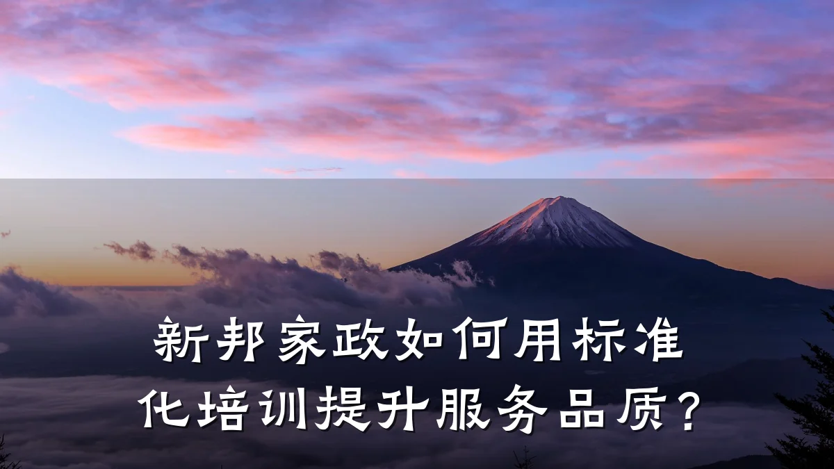 新邦家政如何用标准化培训提升服务品质？