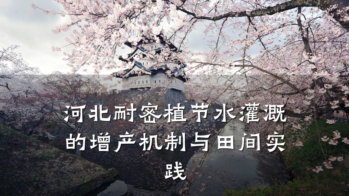 河北耐密植节水灌溉的增产机制与田间实践