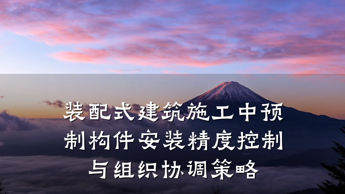 装配式建筑施工中预制构件安装精度控制与组织协调策略