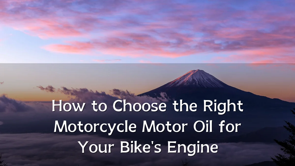 How to Choose the Right Motorcycle Motor Oil for Your Bike's Engine